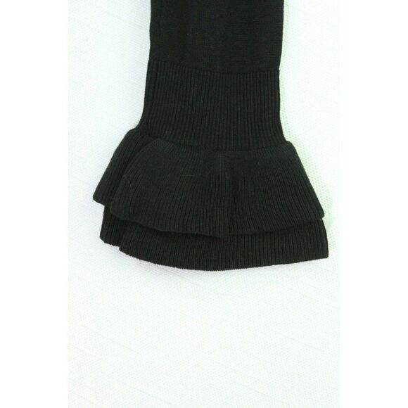 Isaac Mizrahi LIVE Sweater Tunic Pullover Ruffle Cuffs Black Womens Small - Picture 3 of 8